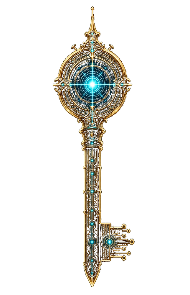 The Key of the Signal, glowing with concentric waves of light